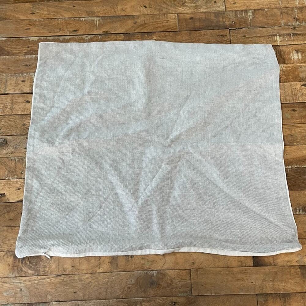 Williams-Sonoma Linen Throw Pillow Cover 18 x 21 in Taupe Zip Closure